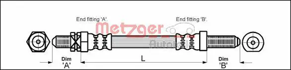 Handler.Part Brake hose METZGER 4112103 1