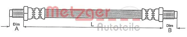 Handler.Part Brake hose METZGER 4115146 1