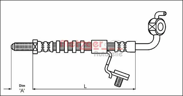 Handler.Part Brake hose METZGER 4113513 1