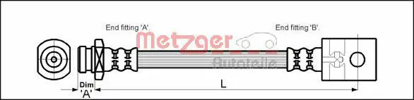 Handler.Part Brake hose METZGER 4112525 1