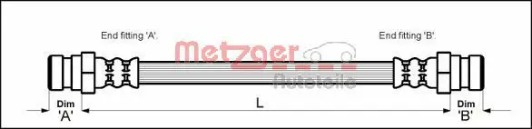 Handler.Part Brake hose METZGER 4111682 1