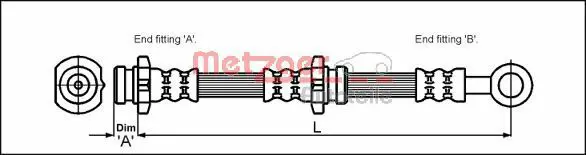 Handler.Part Brake hose METZGER 4111985 1