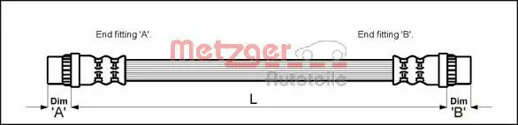 Handler.Part Brake hose METZGER 4111153 1