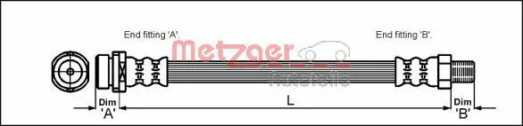 Handler.Part Brake hose METZGER 4114704 1