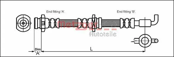 Handler.Part Brake hose METZGER 4114757 1