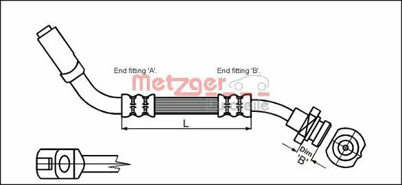 Handler.Part Brake hose METZGER 4114723 1