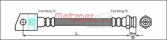 Handler.Part Brake hose METZGER 4114749 1