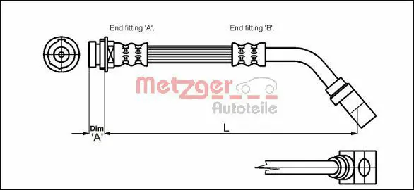 Handler.Part Brake hose METZGER 4114751 1