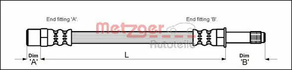 Handler.Part Brake hose METZGER 4110048 1