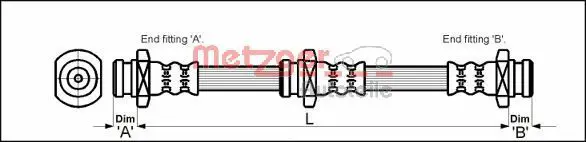 Handler.Part Brake hose METZGER 4114790 1