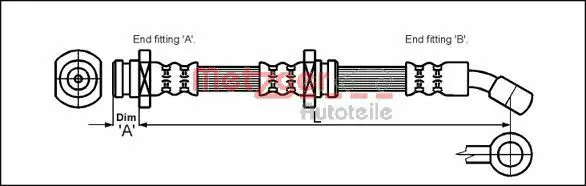 Handler.Part Brake hose METZGER 4114791 1