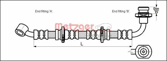 Handler.Part Brake hose METZGER 4110071 1