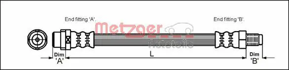 Handler.Part Brake hose METZGER 4110578 1