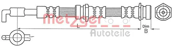 Handler.Part Brake hose METZGER 4114062 1