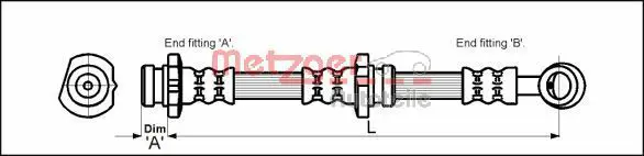 Handler.Part Brake hose METZGER 4111992 1