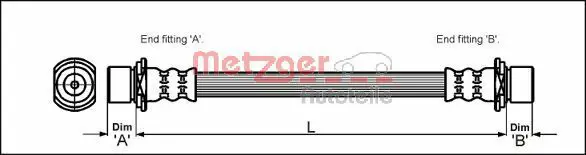 Handler.Part Brake hose METZGER 4111431 1