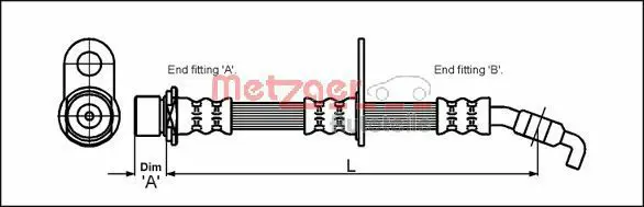 Handler.Part Brake hose METZGER 4112189 1