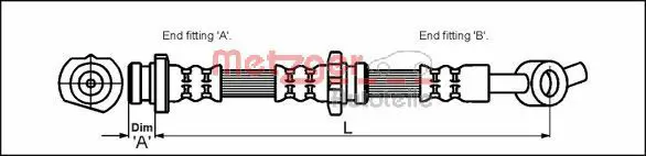 Handler.Part Brake hose METZGER 4111967 1