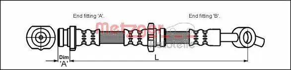 Handler.Part Brake hose METZGER 4111986 1