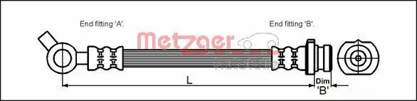 Handler.Part Brake hose METZGER 4111975 1