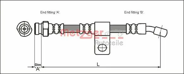 Handler.Part Brake hose METZGER 4110403 1