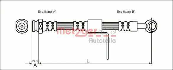 Handler.Part Brake hose METZGER 4110431 1