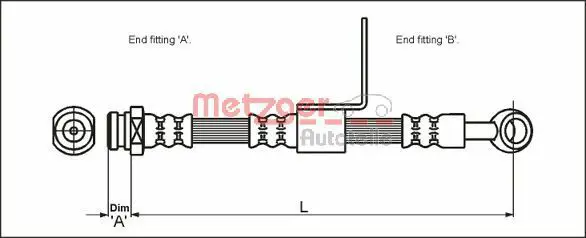 Handler.Part Brake hose METZGER 4110430 1