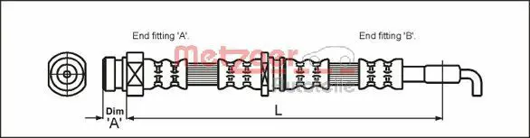 Handler.Part Brake hose METZGER 4113669 1