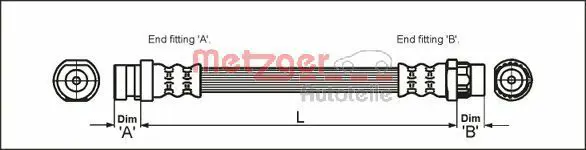 Handler.Part Brake hose METZGER 4111169 1