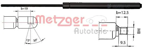 Handler.Part Gas spring, rear windscreen METZGER 2110343 1