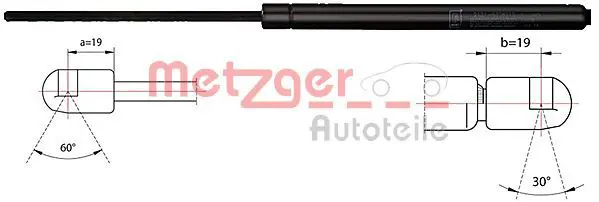 Handler.Part Gas spring, boot-/cargo area METZGER 2110524 1