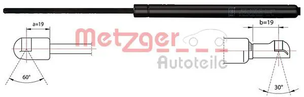 Handler.Part Gas spring, boot-/cargo area METZGER 2110506 1