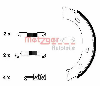 Handler.Part Brake shoe set, parking brake METZGER KR955 4