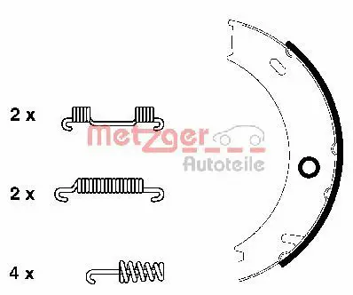 Handler.Part Brake shoe set, parking brake METZGER KR956 4