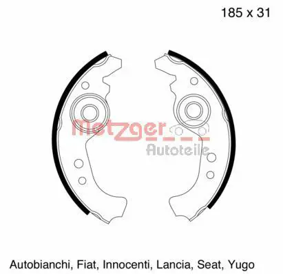 Handler.Part Brake shoe set METZGER MG103 1