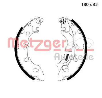 Handler.Part Brake shoe set METZGER MG123 1