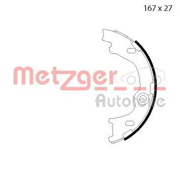 Handler.Part Brake shoe set, parking brake METZGER MG126 2