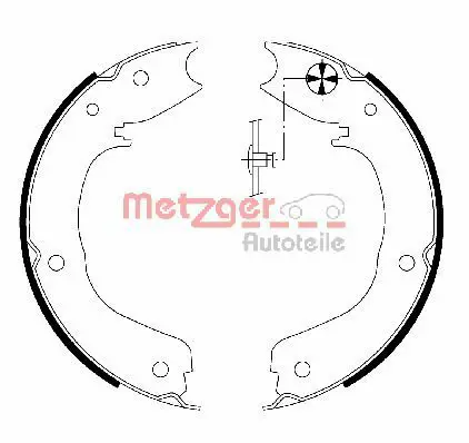 Handler.Part Brake shoe set, parking brake METZGER MG203 1