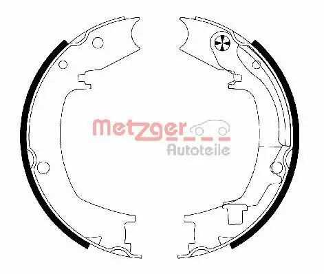 Handler.Part Brake shoe set, parking brake METZGER MG204 1