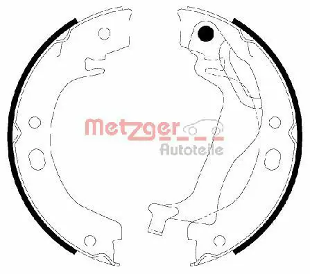 Handler.Part Brake shoe set, parking brake METZGER MG212 1