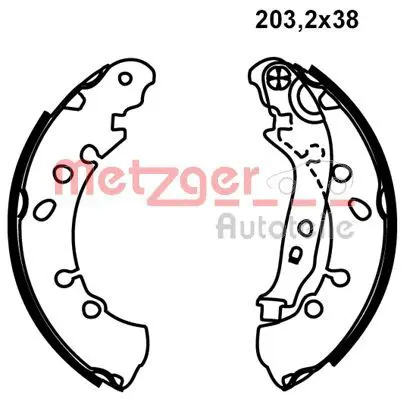 Handler.Part Brake shoe set METZGER MG236 2