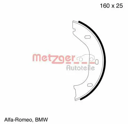 Handler.Part Brake shoe set, parking brake METZGER MG318 2