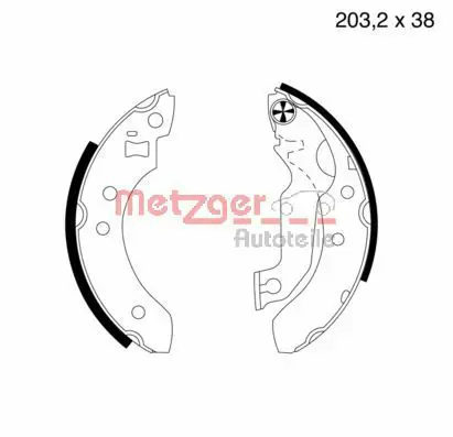 Handler.Part Brake shoe set METZGER MG374 1