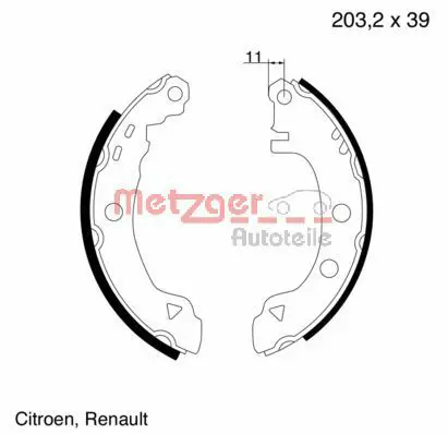 Handler.Part Brake shoe set METZGER MG425 1