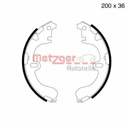 Handler.Part Brake shoe set METZGER MG505 1