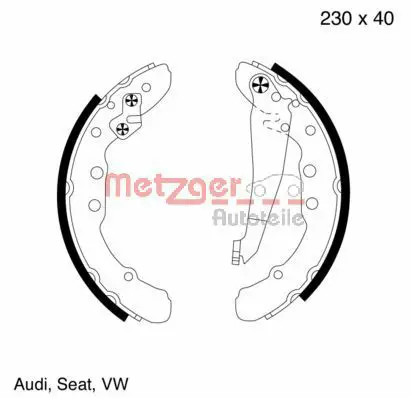 Handler.Part Brake shoe set METZGER MG572 1