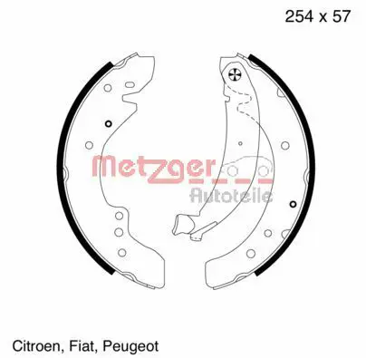 Handler.Part Brake shoe set METZGER MG619 1