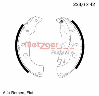 Handler.Part Brake shoe set METZGER MG624 1