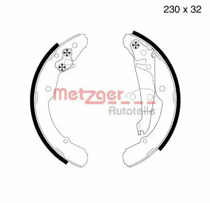 Handler.Part Brake shoe set METZGER MG705 1