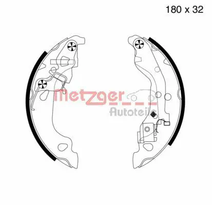 Handler.Part Brake shoe set METZGER MG737 1